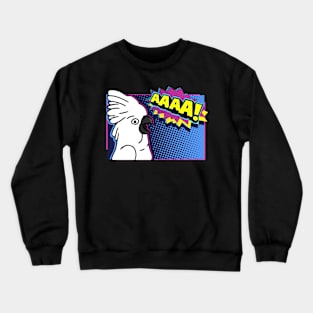 Screaming Umbrella Cockatoo Comic Crewneck Sweatshirt